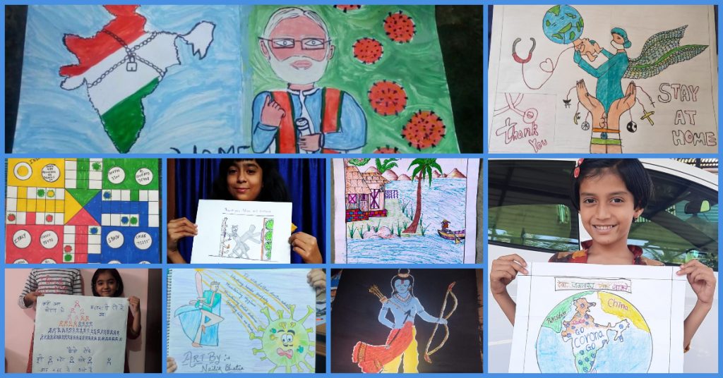Children work collage